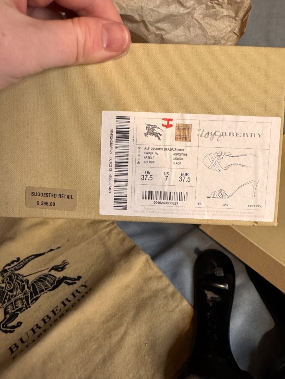 Burberry Black Patent Leather Strappy Heeled Mule Size 7 US w/ Box & Dust Bag - Picture 6 of 6